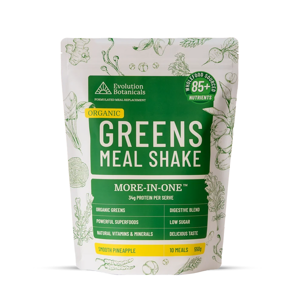 Evolution Botanicals Organic Greens Meal Shake Smooth Pineapple 550g