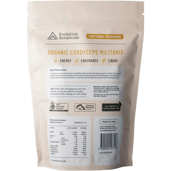 Evolution Botanicals Organic Cordyceps Militaris 200g