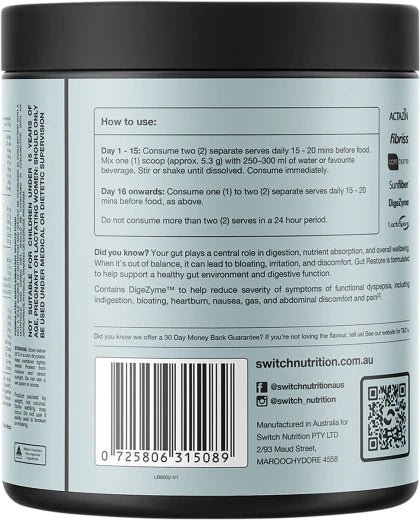 Switch Nutrition Gut Restore Cloudy Apple 159g