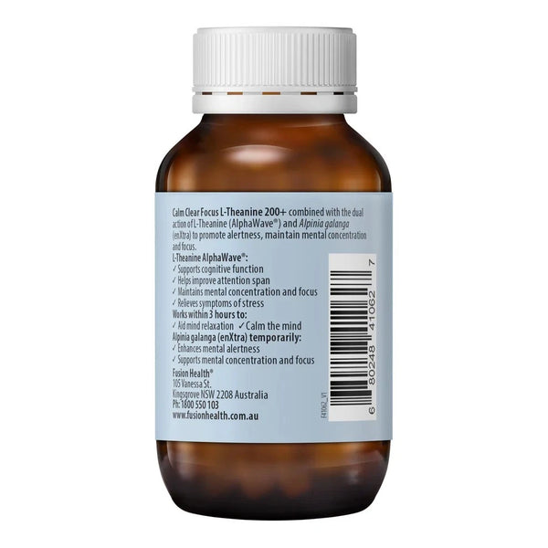 Fusion Health Calm Clear Focus L-Theanine 200+ 30 Tablets