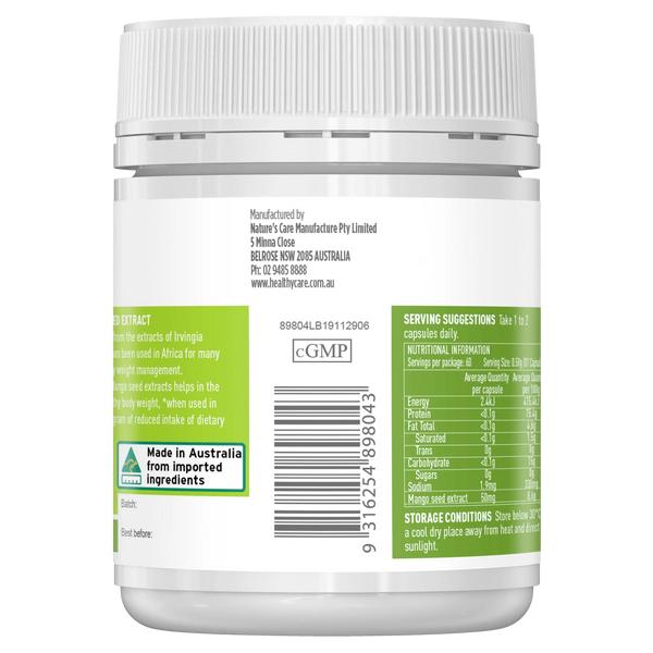 Healthy Care African Mango Seed Extract 60 Capsules
