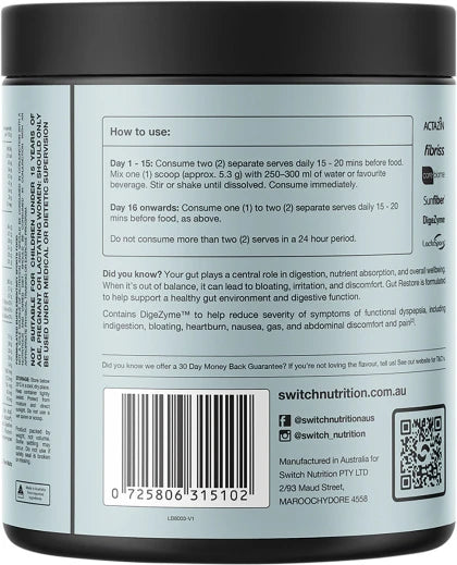 Switch Nutrition Gut Restore Natural 159g