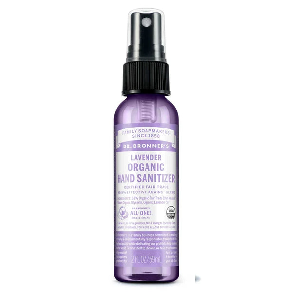 12 x Dr. Bronner's Organic Hand Sanitizer Lavender 59ml