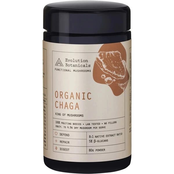 Evolution Botanicals Organic Chaga 80g King of Mushrooms