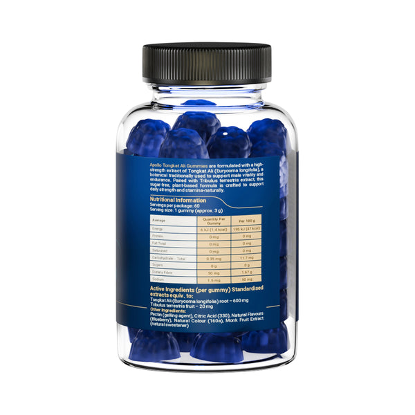Apollo Tongkat Ali 60 Gummies Blueberry Flavour