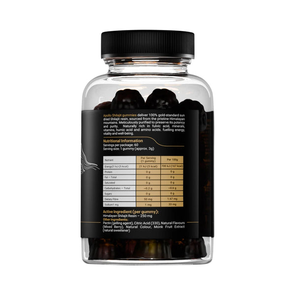 Apollo Shilajit Mixed Berry Flavoured 60 Gummies