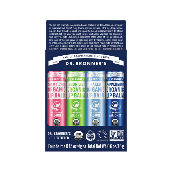 Dr. Bronner‘s Organic Lip Balm Four Balms Pack 4g x 4 Balms