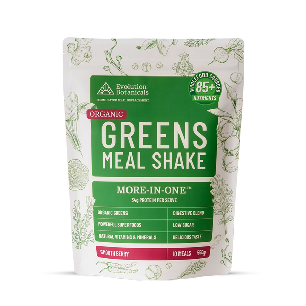 Evolution Botanicals Organic Greens Meal Shake Smooth Berry 550g