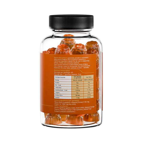 Apollo Maca Root 60 Gummies Orange Flavour