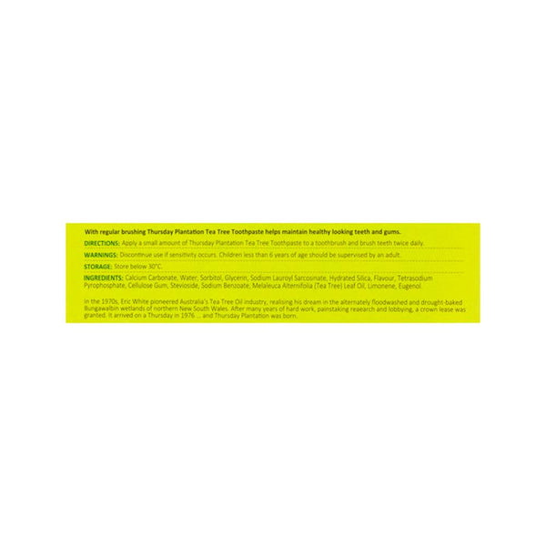 Thursday Plantation Tea Tree Toothpaste 110g Fluoride Free