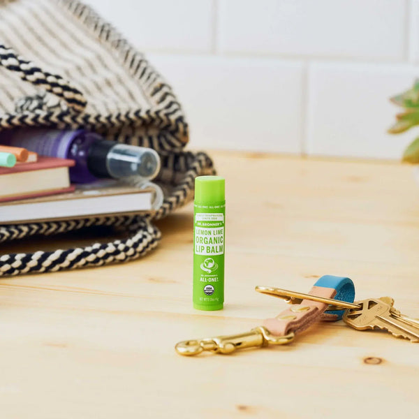 12 x Dr. Bronner's Organic Lip Balm Lemon Lime 4g