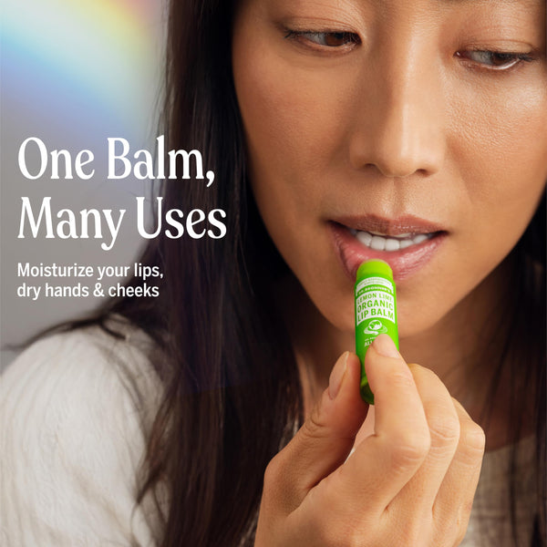 12 x Dr. Bronner's Organic Lip Balm Lemon Lime 4g