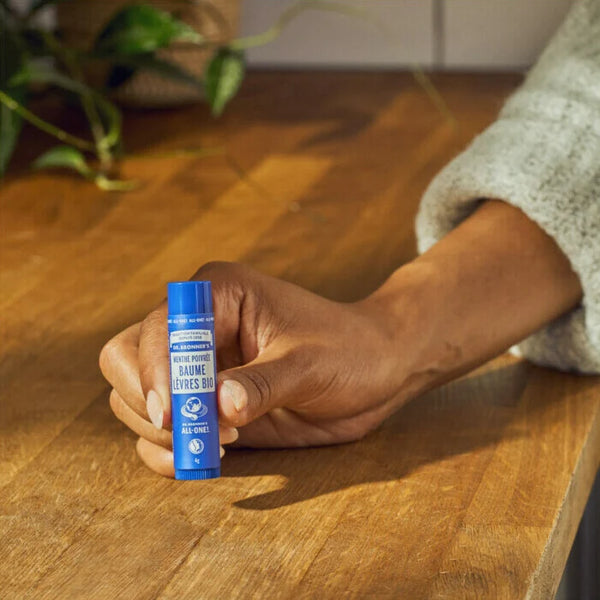 12 x Dr. Bronner's Organic Lip Balm Peppermint 4g