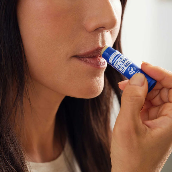 12 x Dr. Bronner's Organic Lip Balm Peppermint 4g
