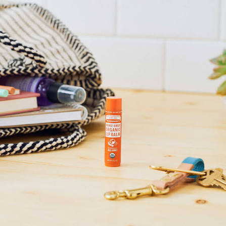 12 x Dr. Bronner's Organic Lip Balm Orange Ginger 4g