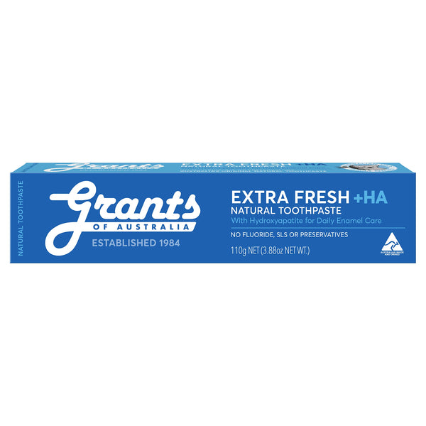 Grants Of Australia Extra Fresh + HA Natural Toothpaste 110g Fluoride Free