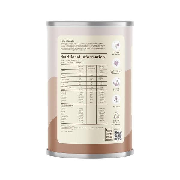 Hemp Foods Australia Hemp Protein Shake Chocolate 420g