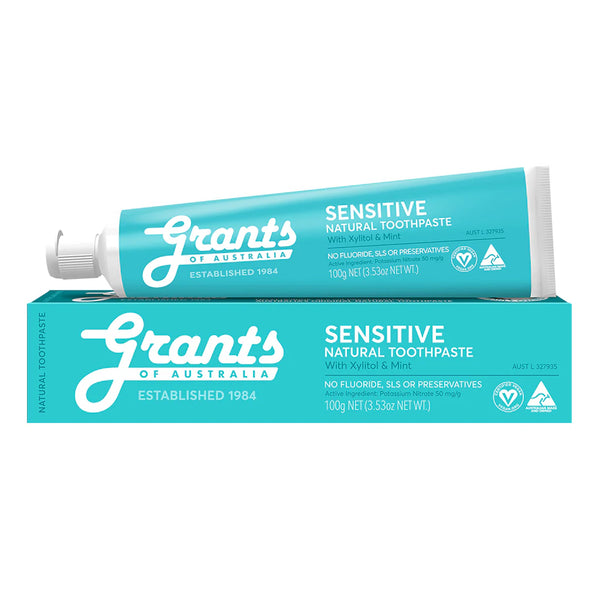 12 x Grants of Australia Sensitive Natural Toothpaste Fluoride Free 100g