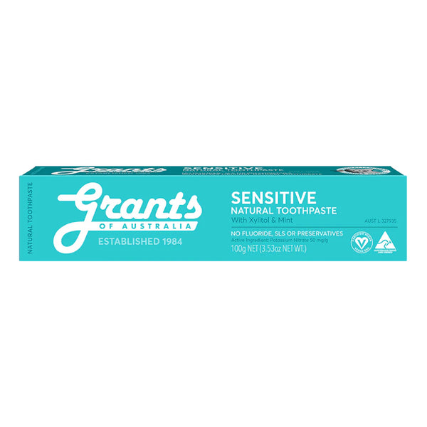 12 x Grants of Australia Sensitive Natural Toothpaste Fluoride Free 100g