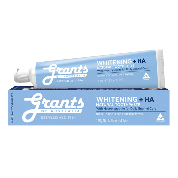 12 x Grants Whitening Natural Toothpaste Whitening + HA 110g