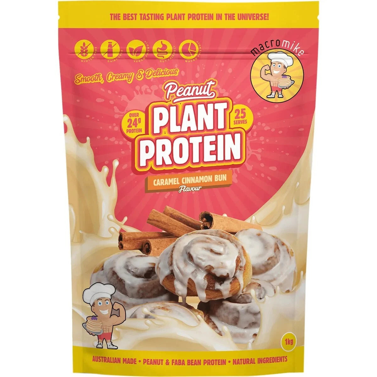 Macro Mike Peanut Plant Protein Caramel Cinnamon Bun 1KG