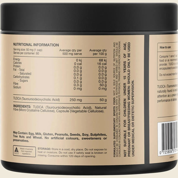 Switch Nutrition Tudca 60 Capsules 100% Tauroursodeoxycholic Acid
