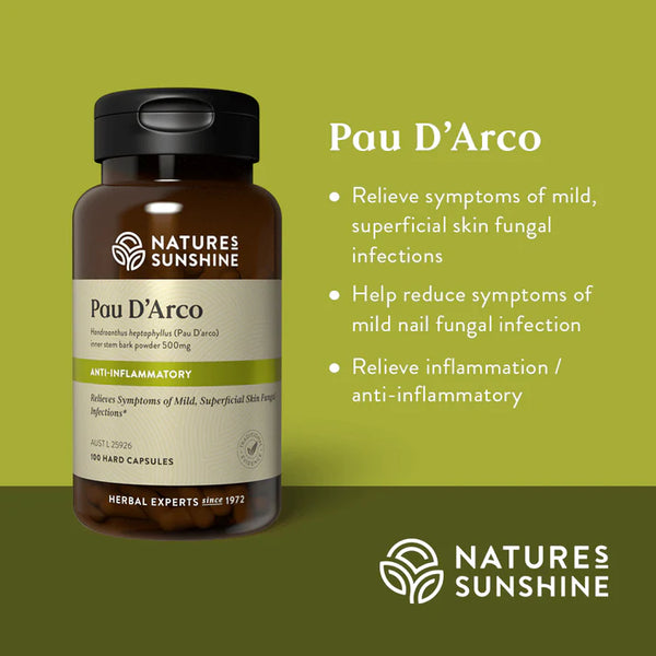 Nature's Sunshine Pau D'arco 500mg 100 Capsules