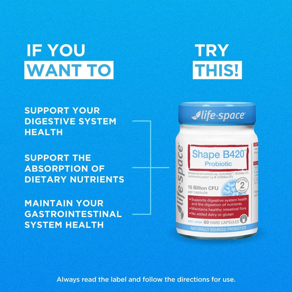 Life Space Shape B420 Probiotic 15 Billion CFU 60 Capsules