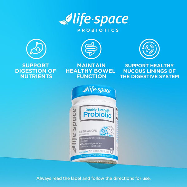 Life Space Probiotic Double Strength Probiotic 64 Billion CFU 30 Capsules