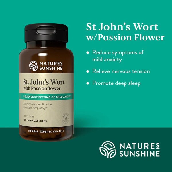 Nature's Sunshine St. John's Wort with Passionflower 100 Capsules