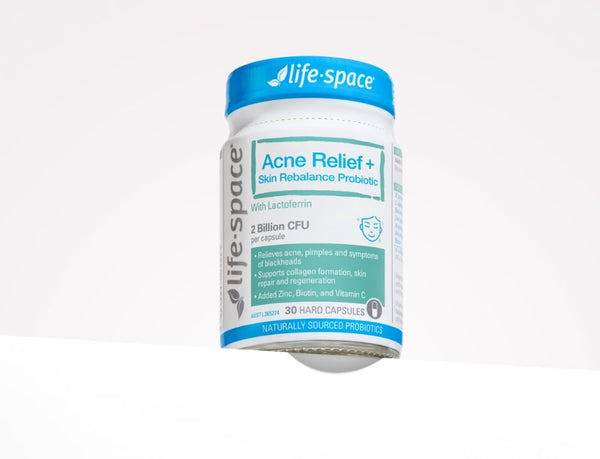 Life Space Acne Relief + Skin Rebalance Probiotic 2 Billion CFU 30 Capsules