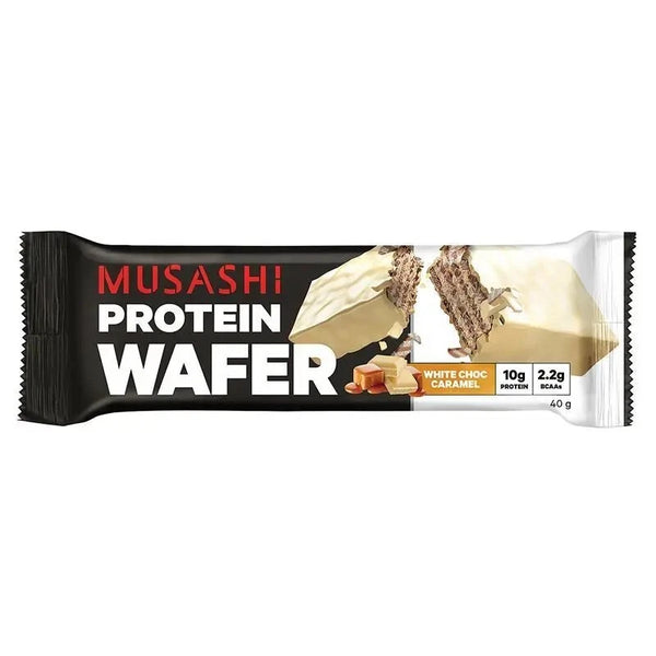 Musashi Protein Wafer Bar White Chocolate Caramel 40g x 12 Bars