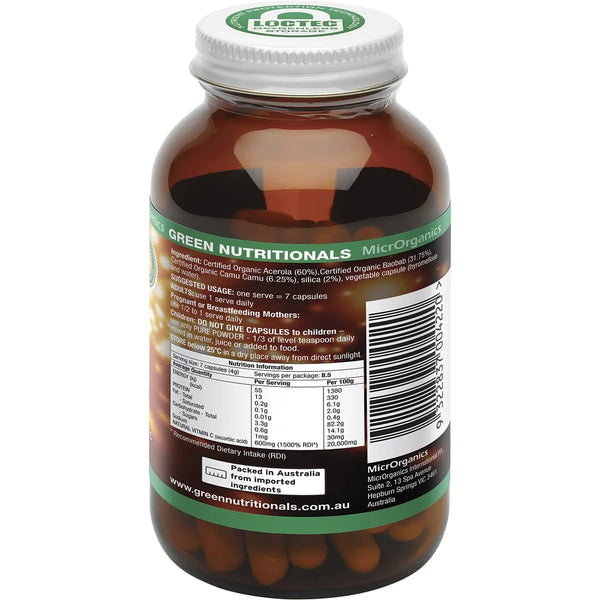 MicrOrganics Green Nutritionals Organic Green Vitamin C 60 Capsules