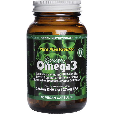 MicrOrganics Green Nutritionals Green Omega3 30 Capsules 255mg DHA + 127mg EPA