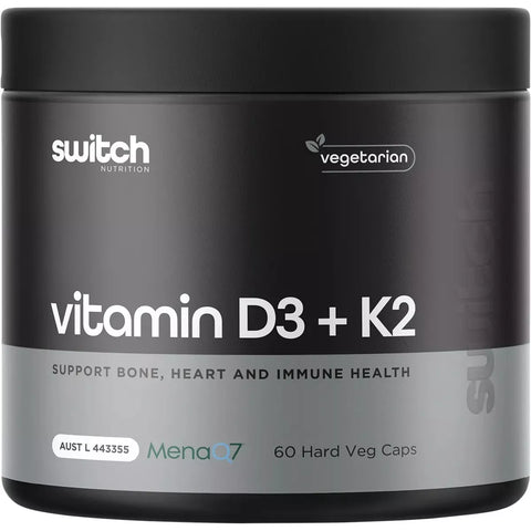 Switch Nutrition Vitamin D3 + K2 60 Capsules
