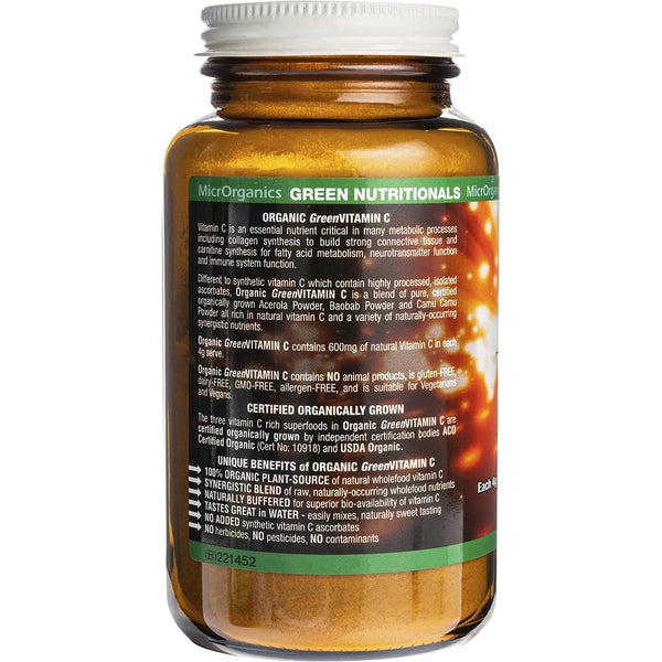 MicrOrganics Green Nutritionals Pure Plant-Source Organic Green Vitamin C 100g