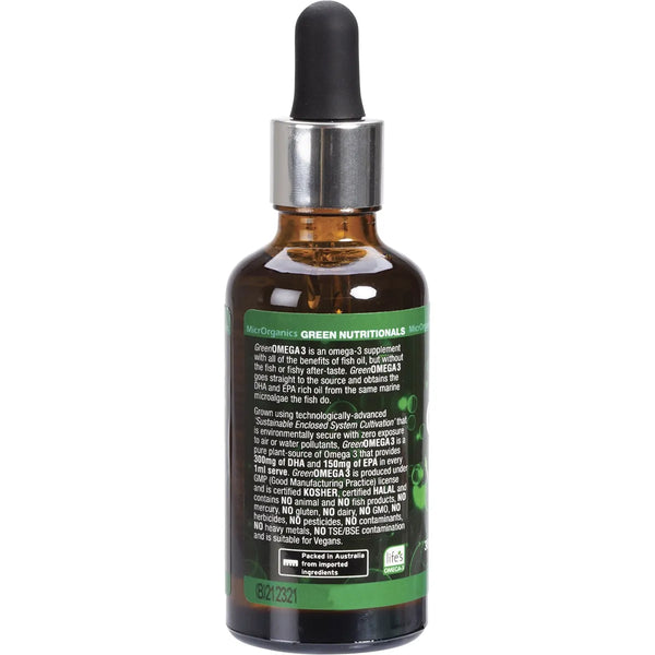 MicrOrganics Green Nutritionals Pure Plant Source Green Omega 3 Oil 50ml Drops