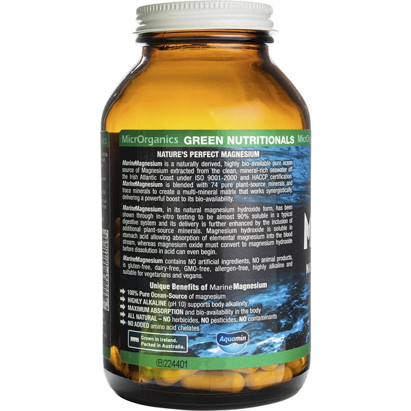 MicrOrganics Green Nutritionals Pure Ocean-Source Marine Magnesium 120 Capsules