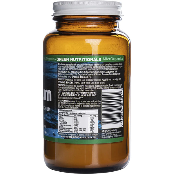 MicrOrganics Green Nutritionals Pure Ocean-Source Marine Magnesium 100g Powder