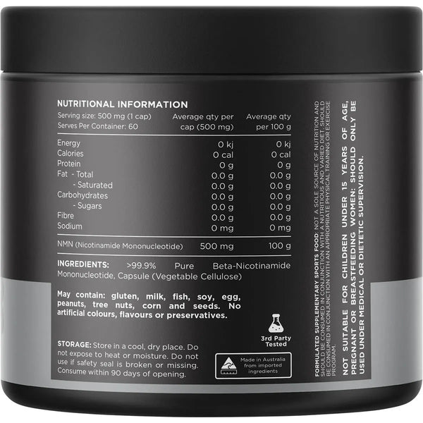 Switch Nutrition NMN 60 Capsules Pure Nicotinamide Mononucleotide