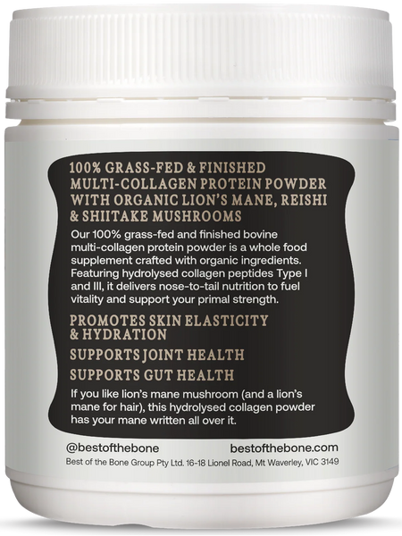 Best of the Bone Multi-Collagen Protein Powder Organic Mushroom 210g