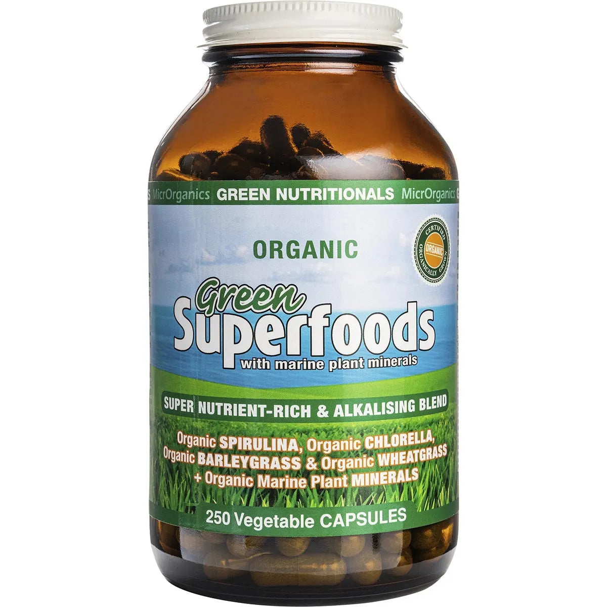 MicrOrganics Green Nutritionals Green Superfoods 600mg 250 Capsules