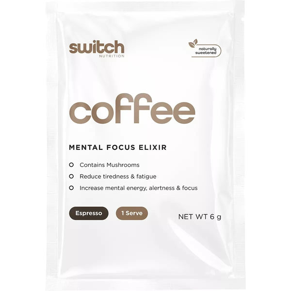 Switch Nutrition Coffee Mental Focus Elixir Espresso Sweetened 25 Packs