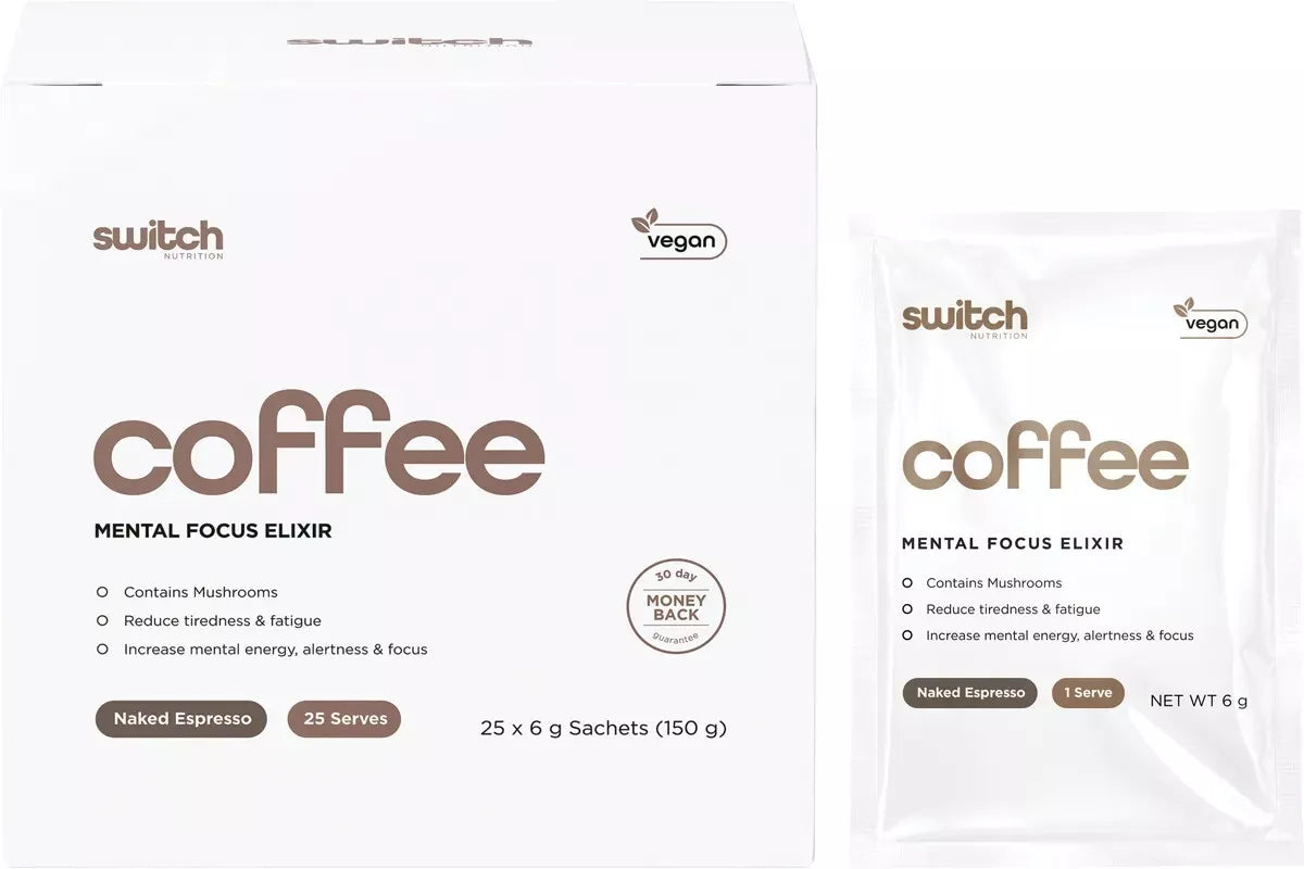 Switch Nutrition Coffee Mental Focus Elixir Naked Espresso 25 Packs
