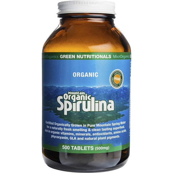MicrOrganics Green Nutritionals Mountain Organic Spirulina 500mg 500 Tablets