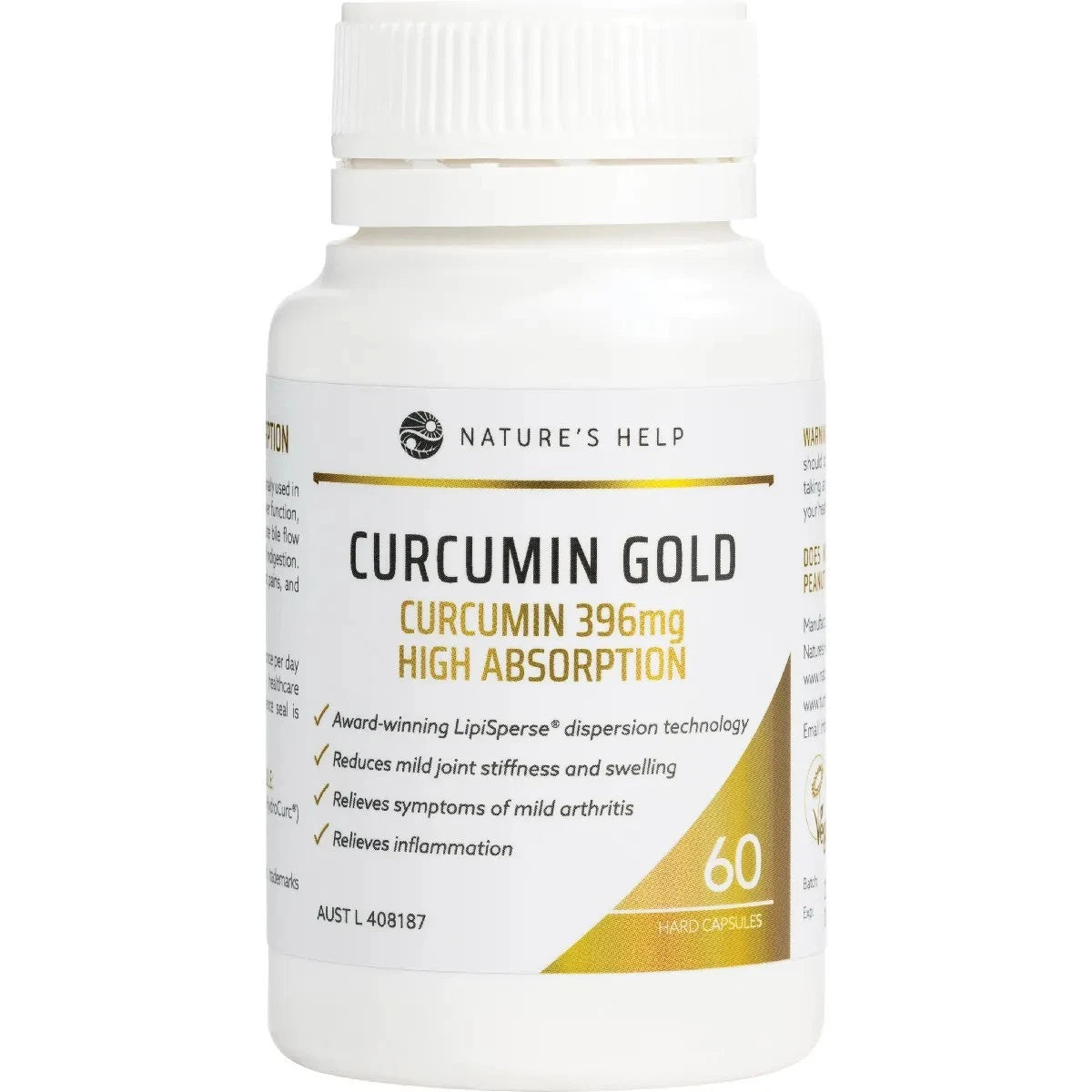 Nature's Help Curcumin Gold 396mg High Absorption 60 Capsules