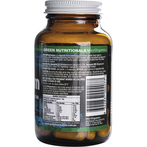 MicrOrganics Green Nutritionals Pure Ocean-Source Marine Magnesium 60 Capsules