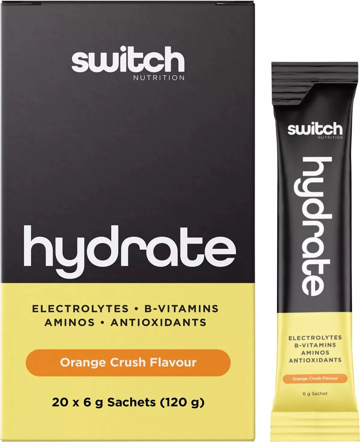 Switch Nutrition Hydrate Electrolytes Orange Crush 20 x 6g Sachets