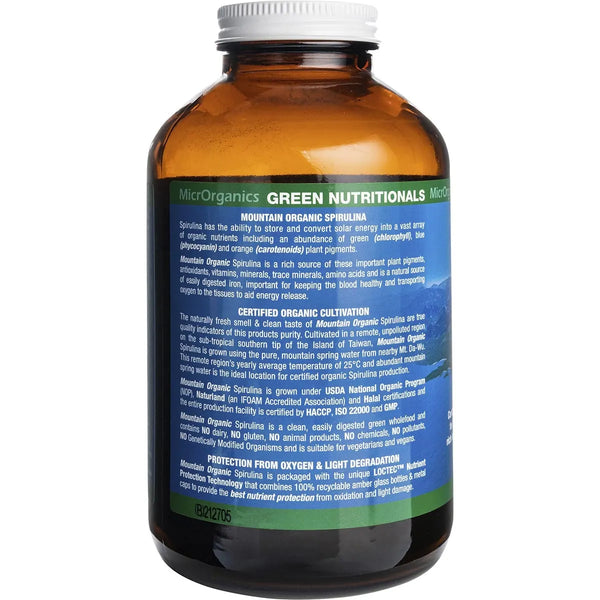 MicrOrganics Green Nutritionals Mountain Organic Spirulina 500g