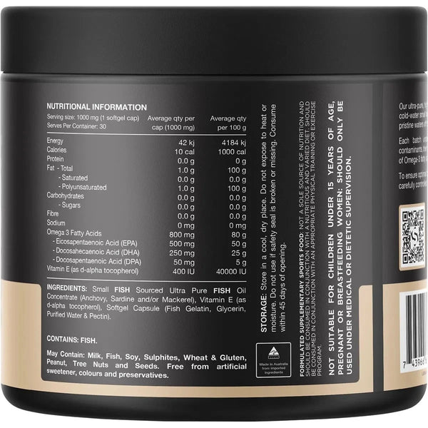 Switch Nutrition Ultra Fish Oil High Strength Norwegian Omega 3 30 Capsules